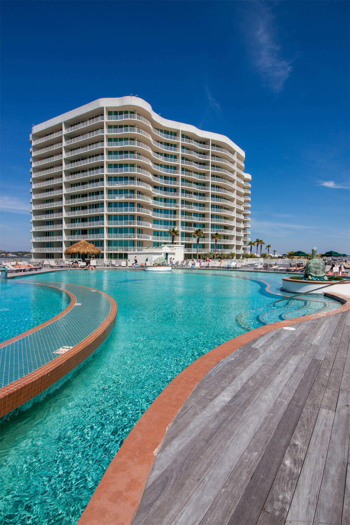 Tiered Outdoor Pools Lazy River Deck