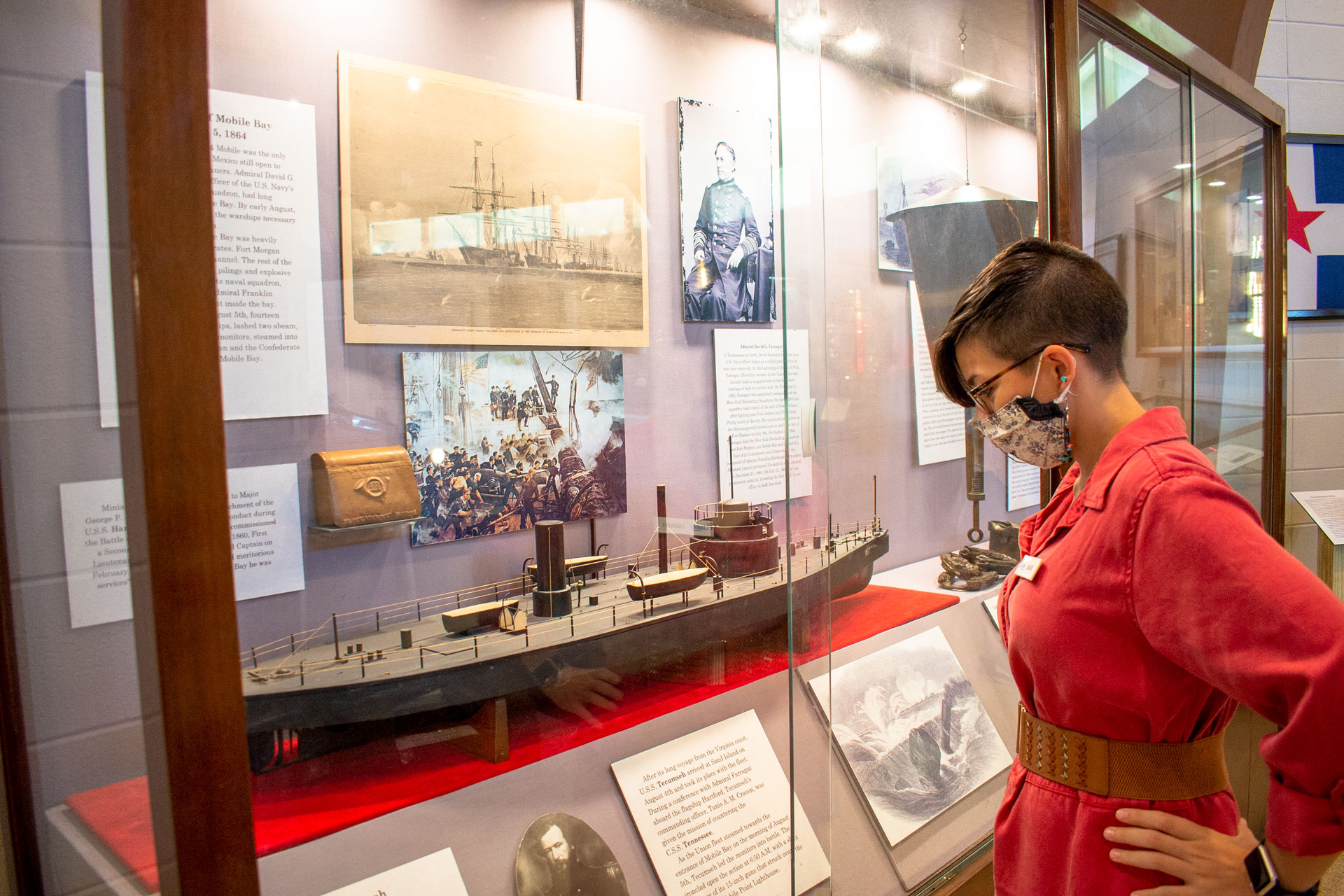 Sarah Looking at artifacts in museum