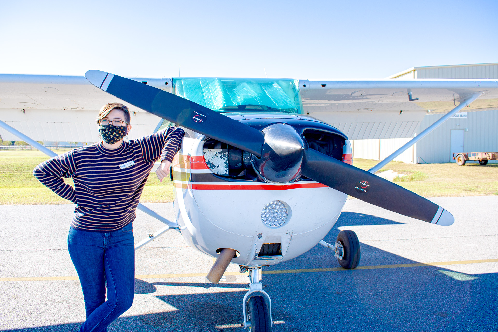 Sarah Leaning against a Skyhawk II