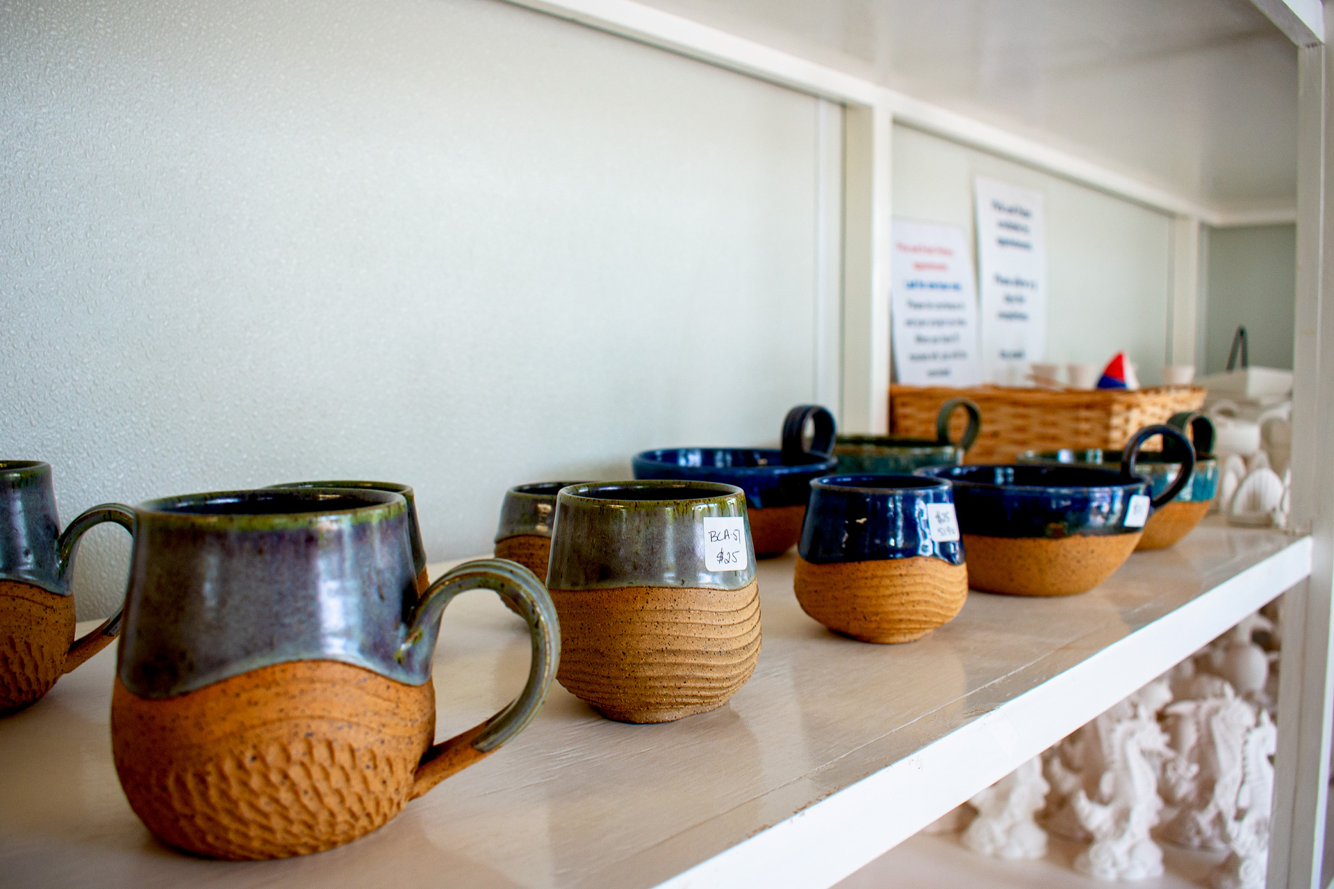 Handmade mugs at OBAC